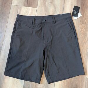 PGA Tour Mens Golf Shorts 36 Black Heather Course Comfort 4-Way Stretch NWT